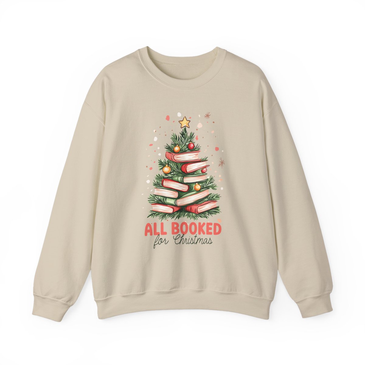 All Booked For Christmas Book Tree Crewneck