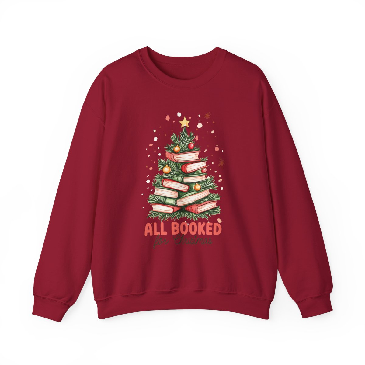 All Booked For Christmas Book Tree Crewneck