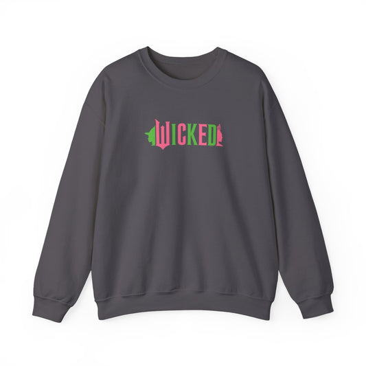 Wicked Pink Goes Good With Green Crewneck (Front & Back Design)