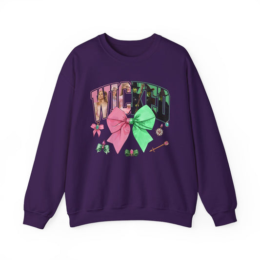 Wicked Green & Pink Bow, Elphaba & Glinda Crewneck