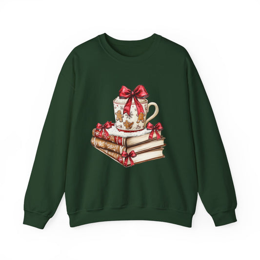 Gingerbread Bow Bookstack Crewneck