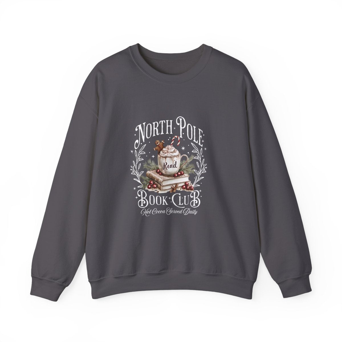 North Pole Book Club White Font Crewneck