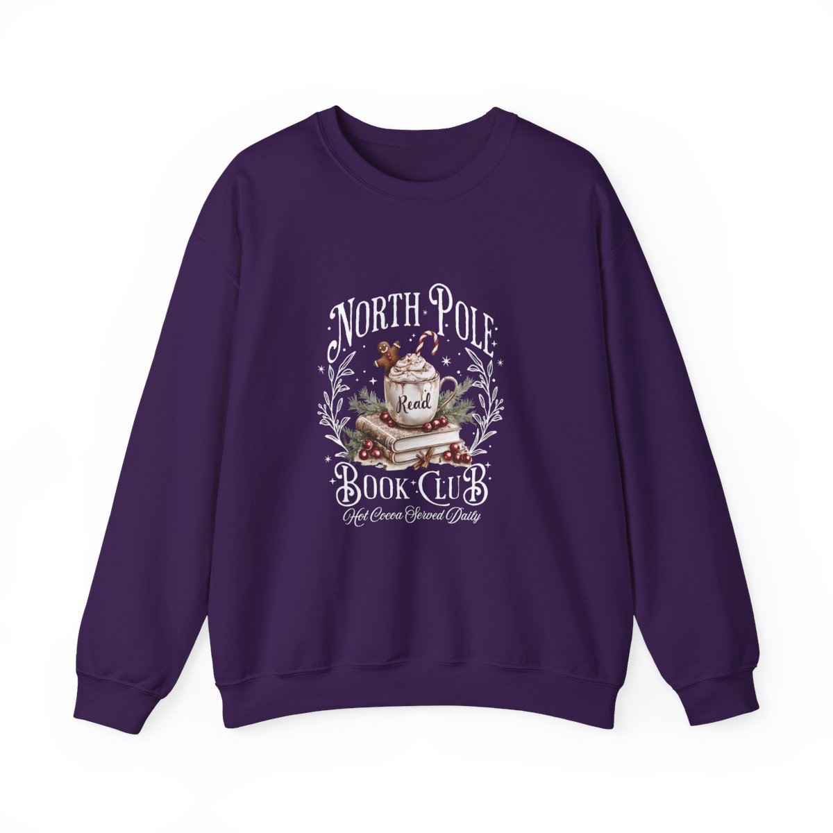 North Pole Book Club White Font Crewneck